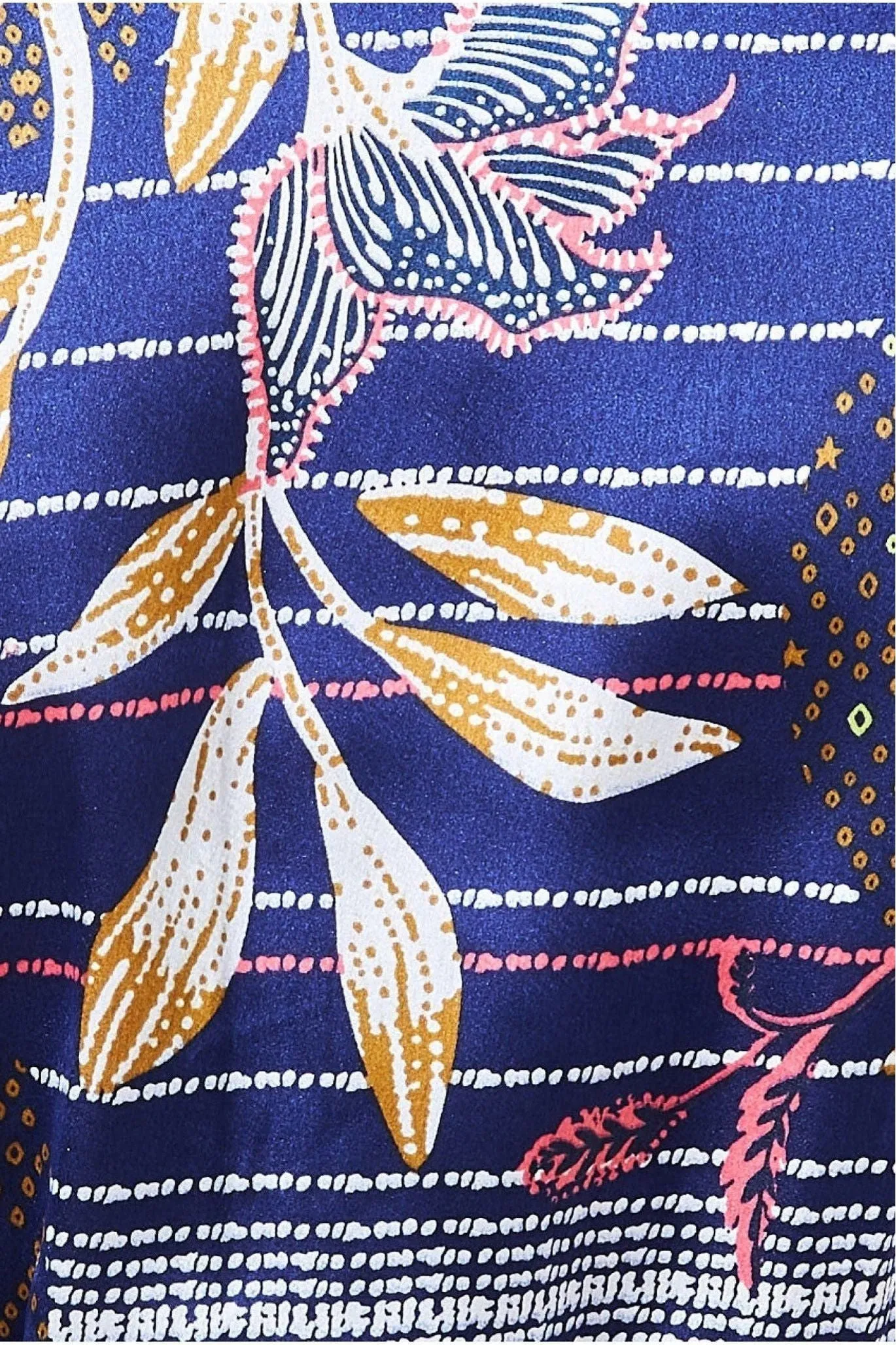 Goddiva Printed Satin Kimono - Navy