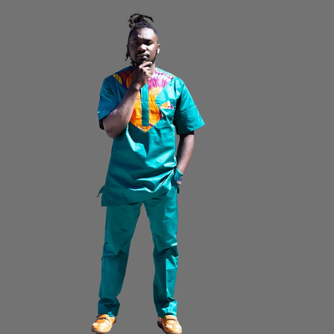 Green men traditional dress pants