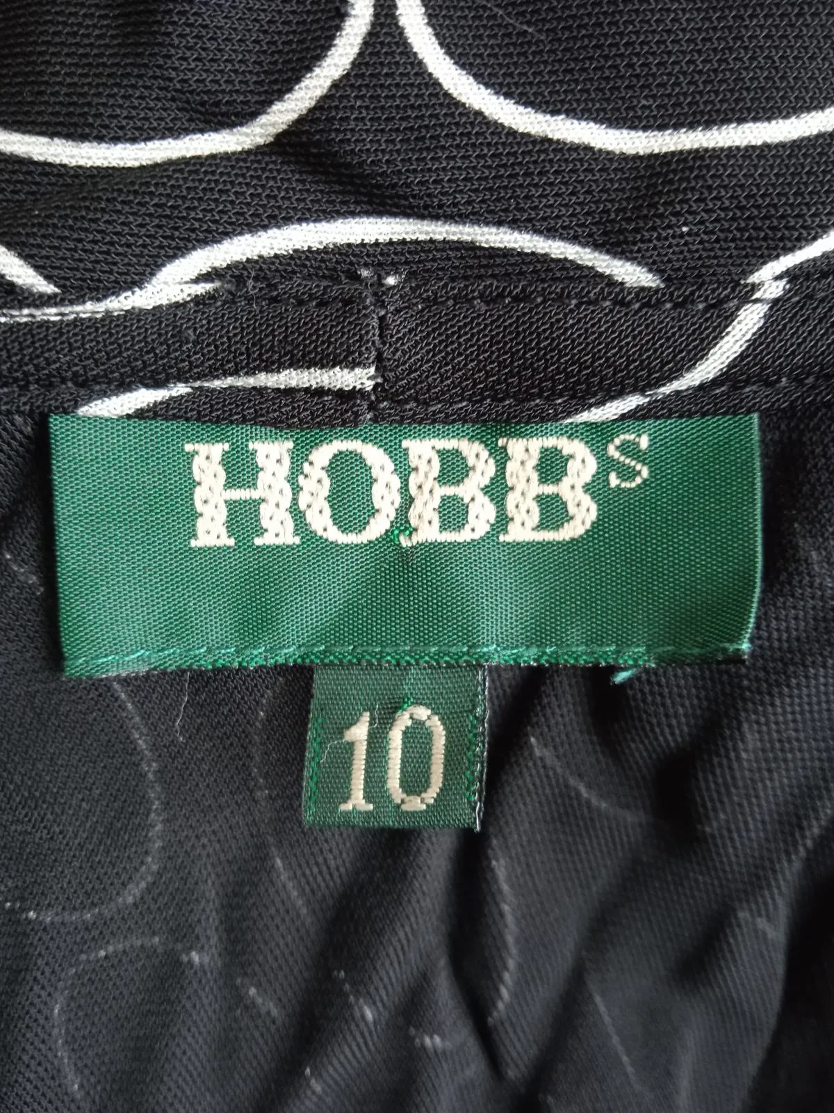 HOBBS Ladies Black & White Oval Pattern Short Sleeve Wrap Dress Size UK10