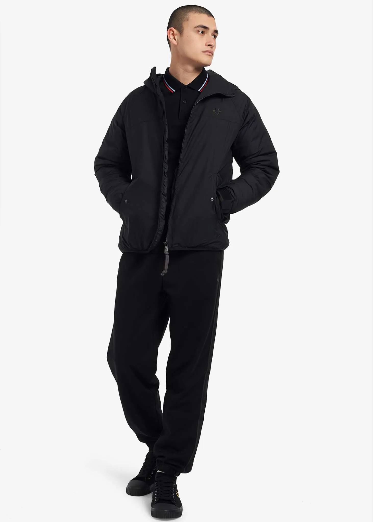 Insulated hooded jacket - black