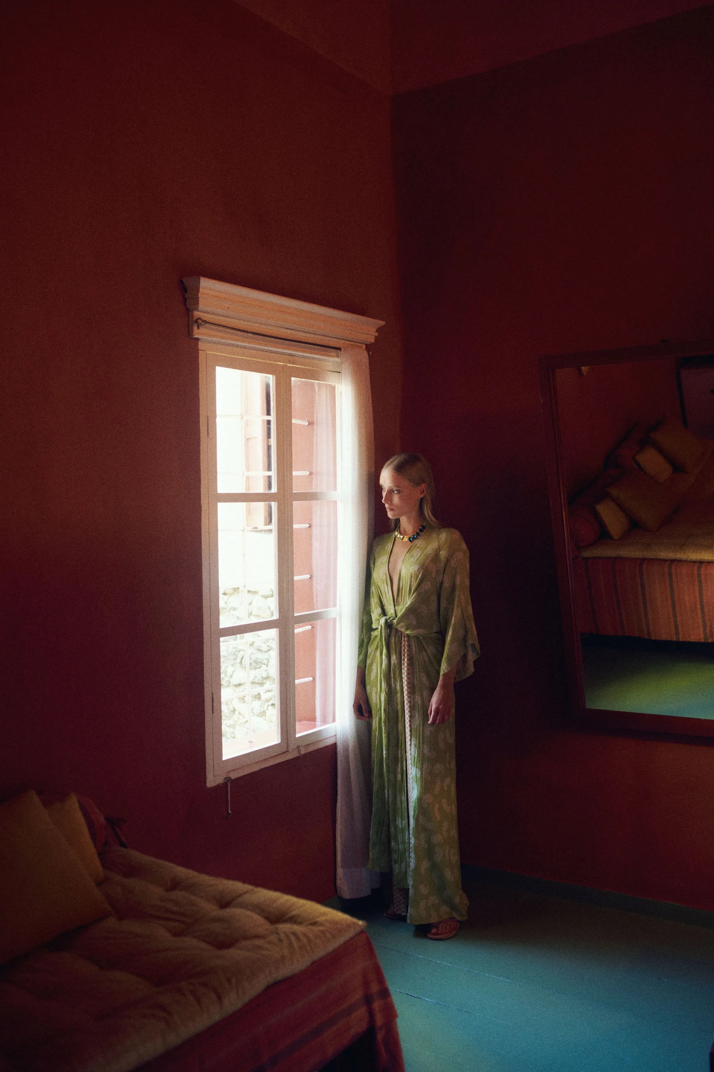 KIMONO DRESS "LACHOURI" GREEN