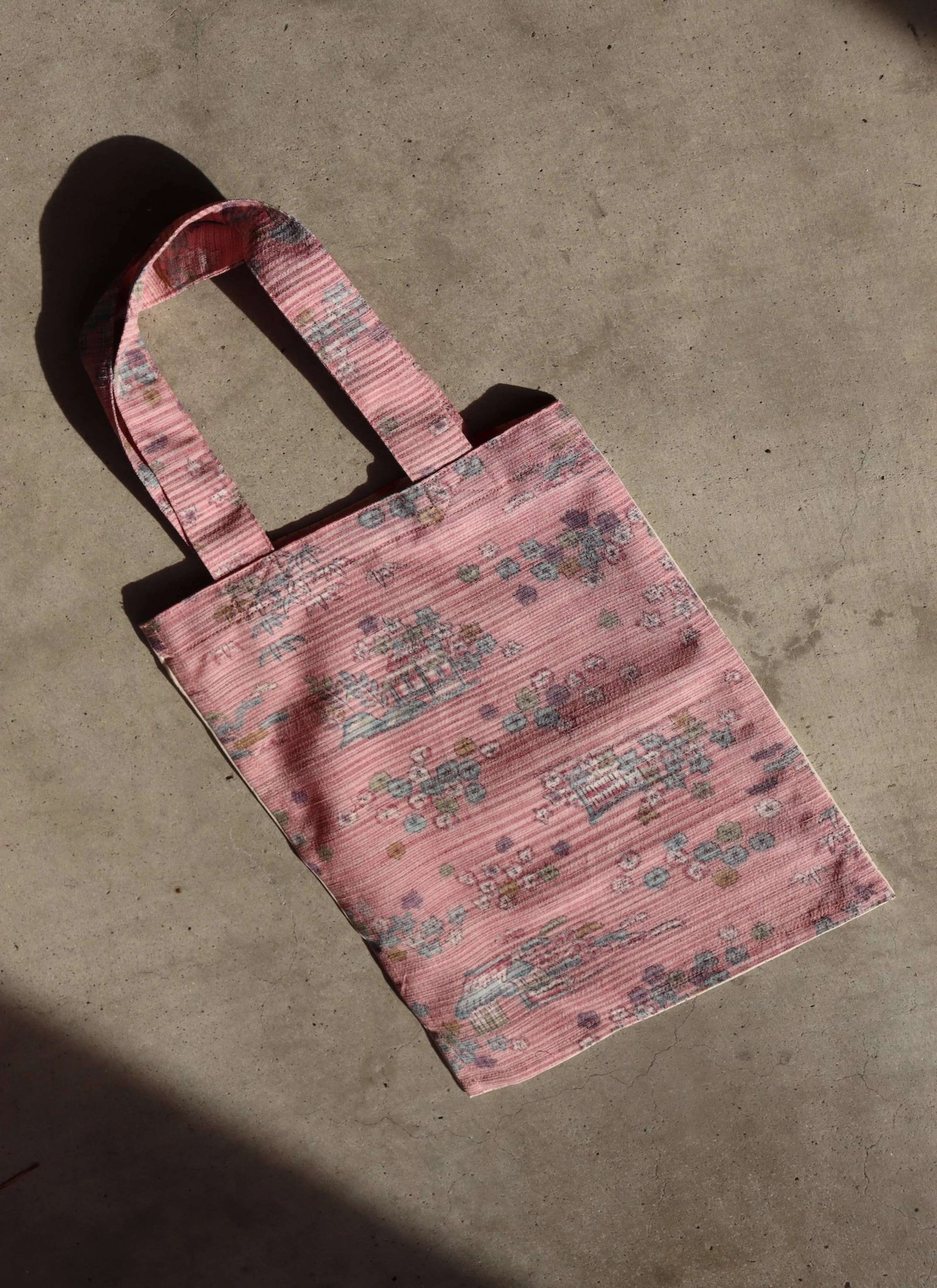 Kimono Tote-Pink x White
