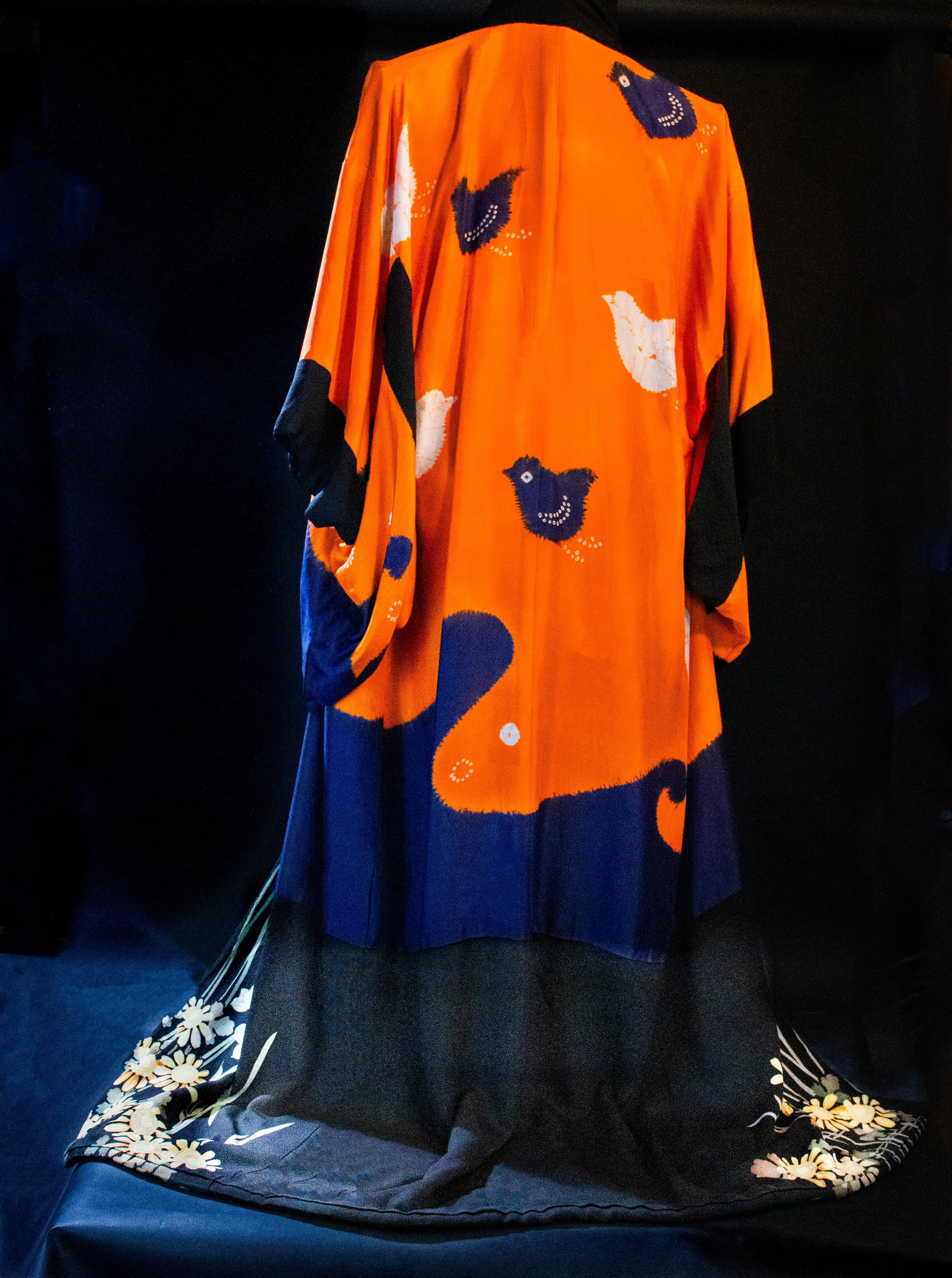 Kimono with Wax Resist and Hand-painted Sections