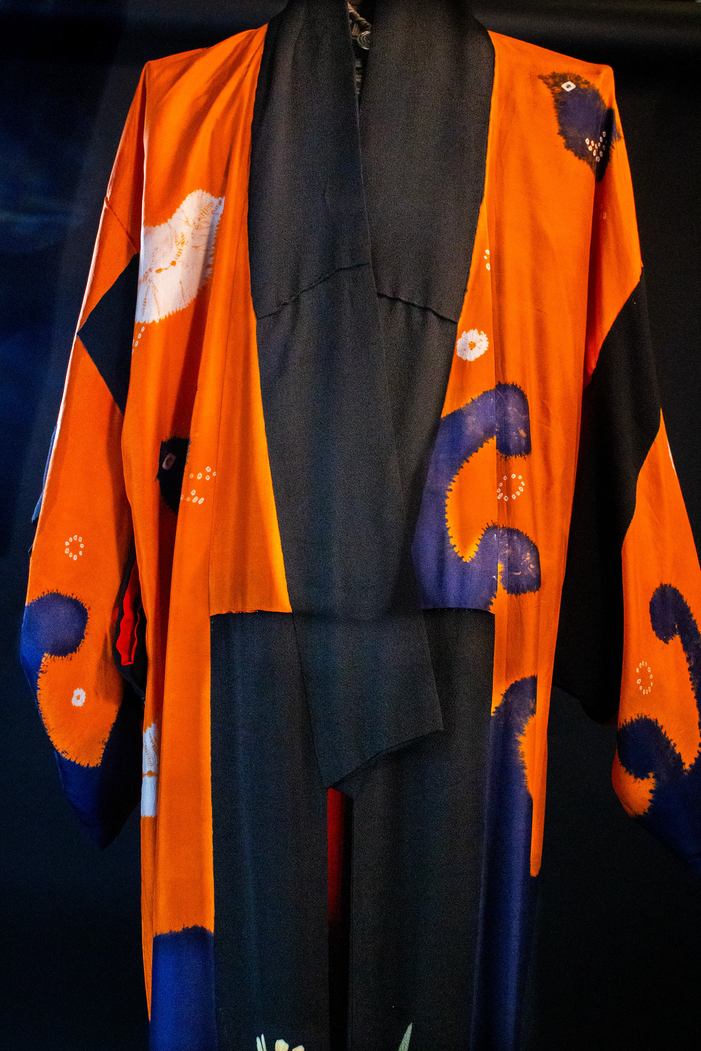 Kimono with Wax Resist and Hand-painted Sections