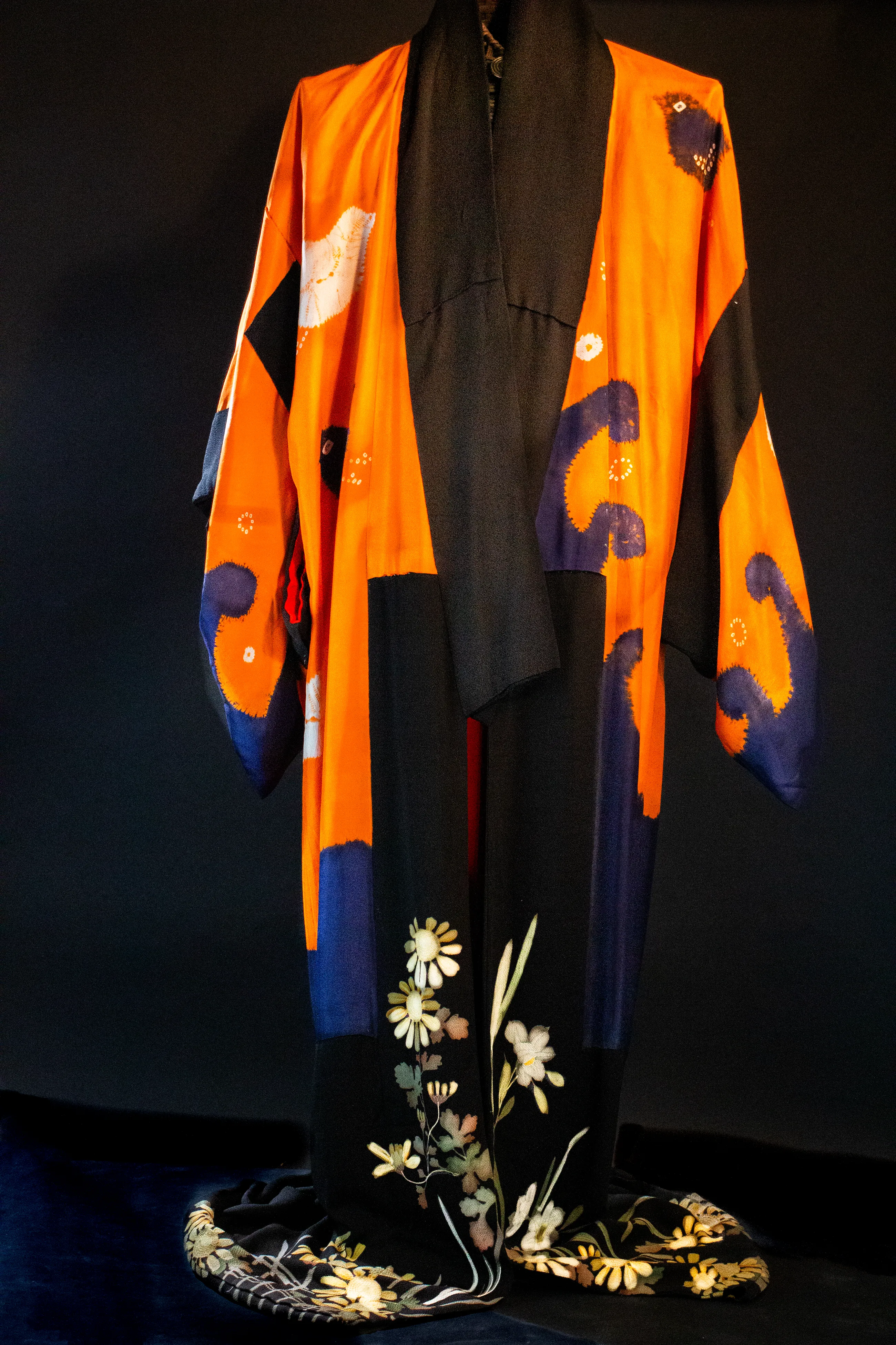 Kimono with Wax Resist and Hand-painted Sections