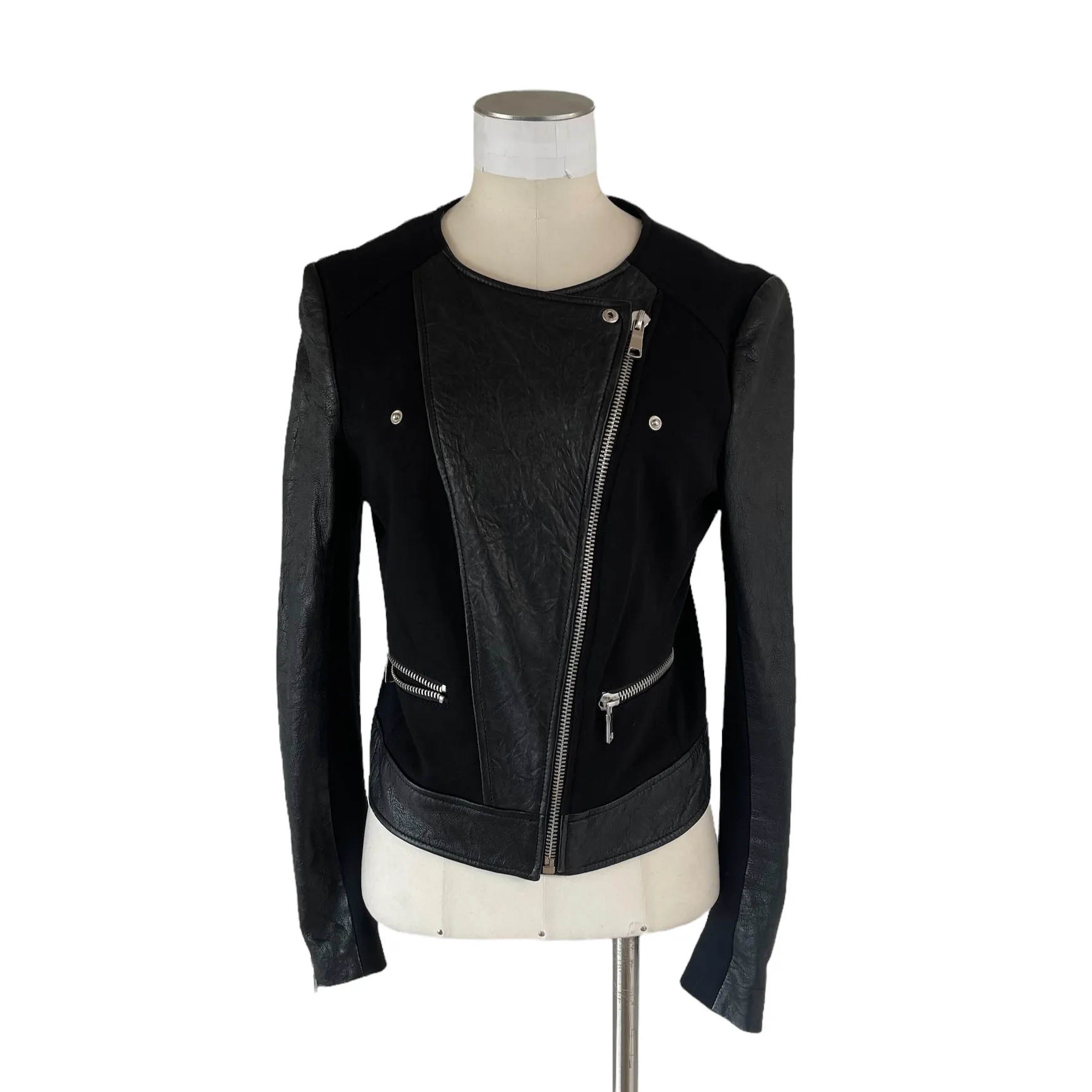 Leather & Fabric Jacket - M