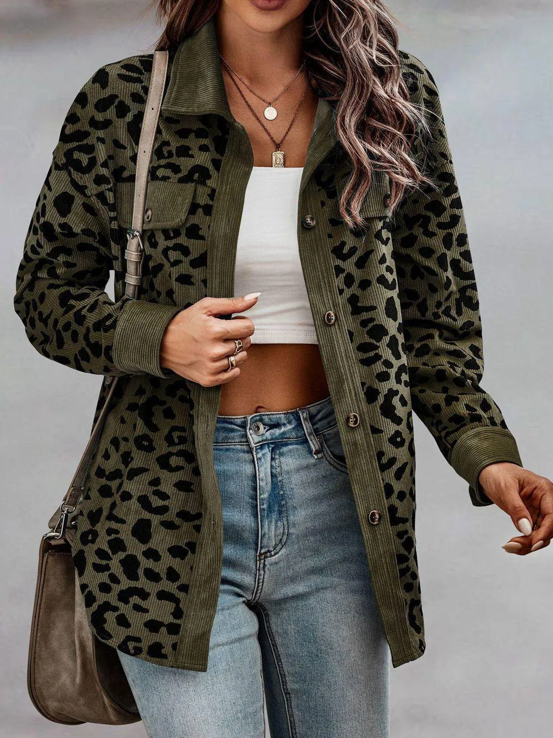 Leopard Print Button Up