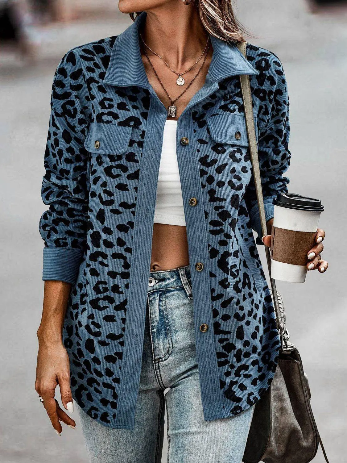 Leopard Print Button Up