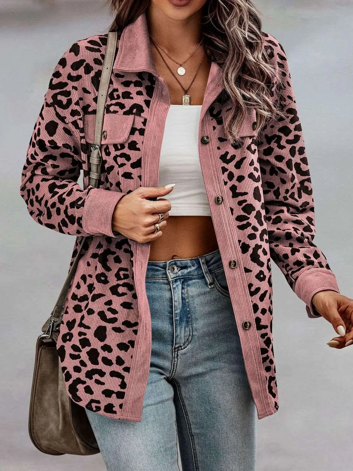 Leopard Print Button Up