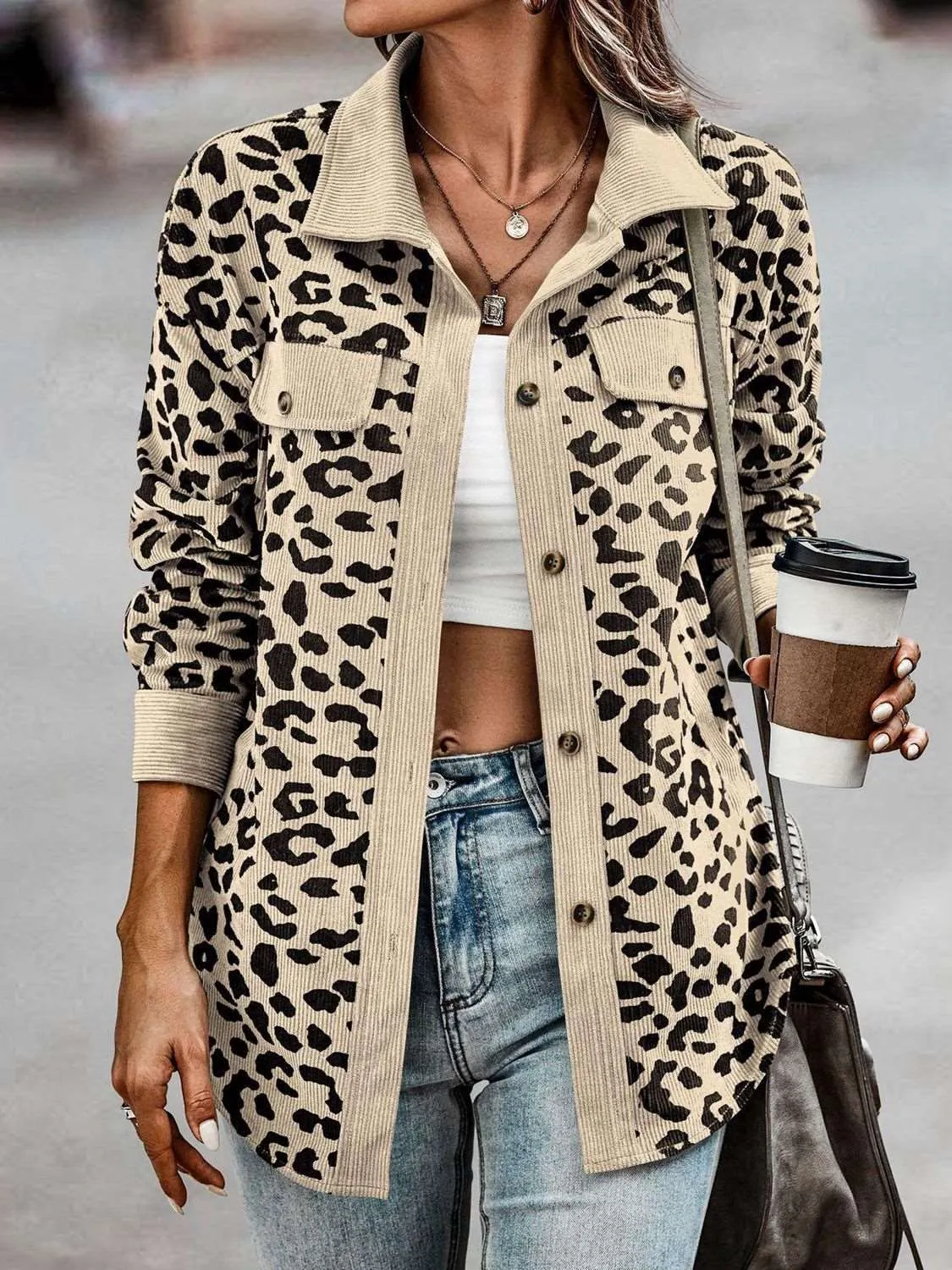 Leopard Print Button Up