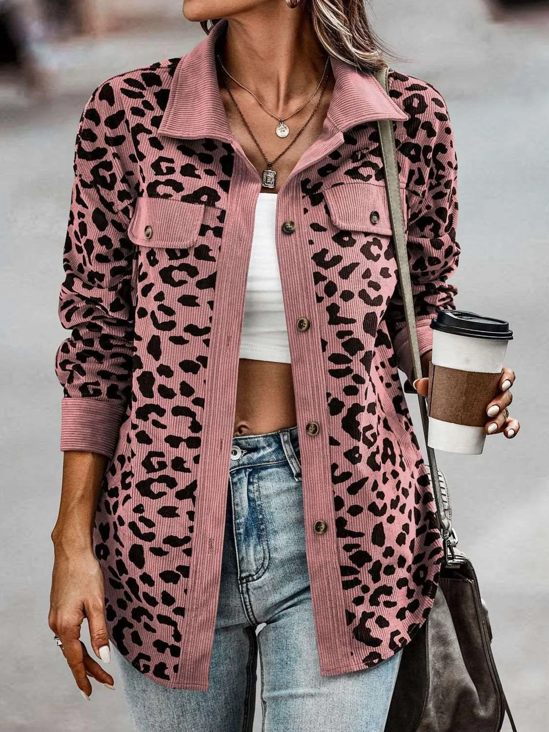 Leopard Print Button Up