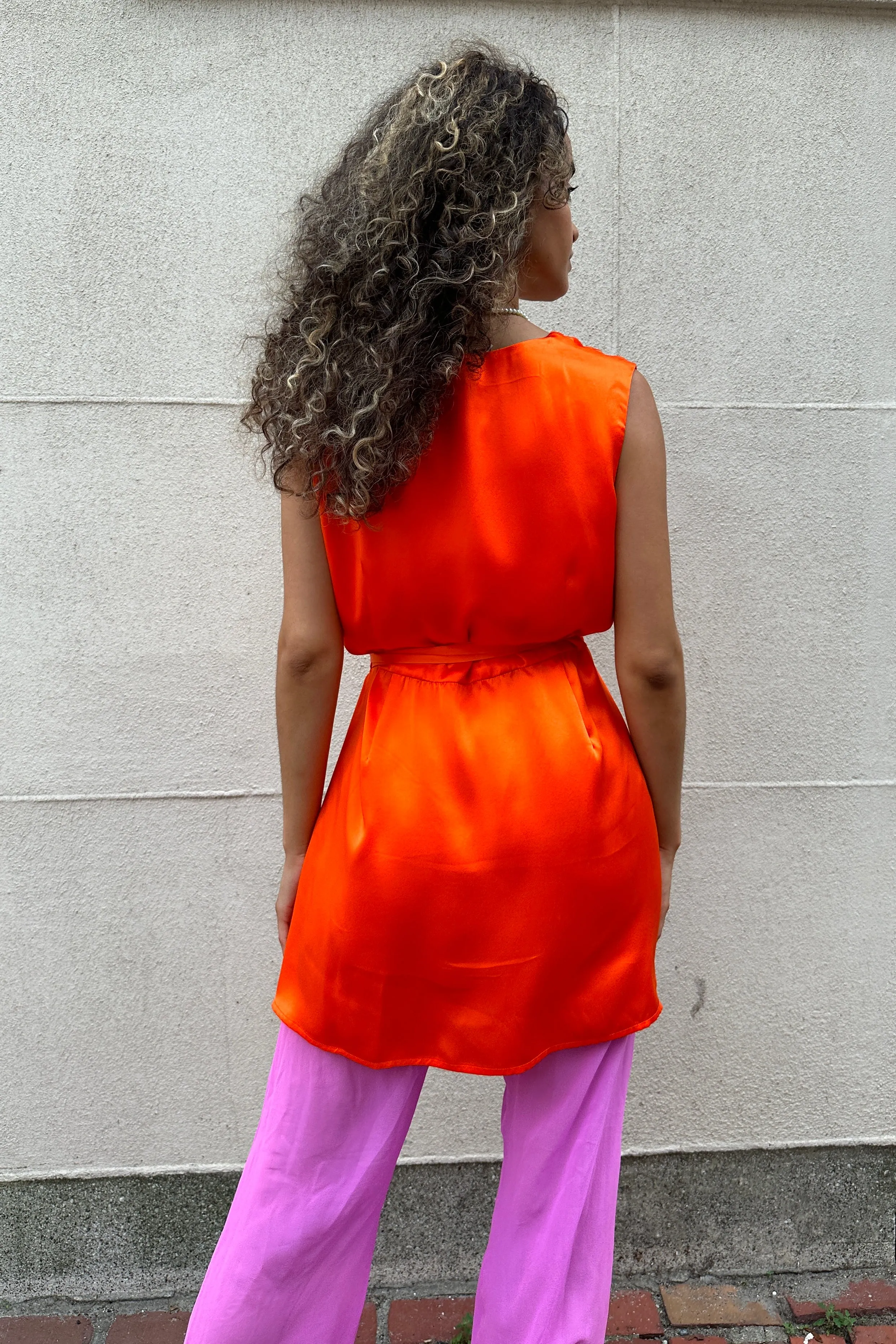 Lily Forbes - Rose Wrap Dress: Tangerine