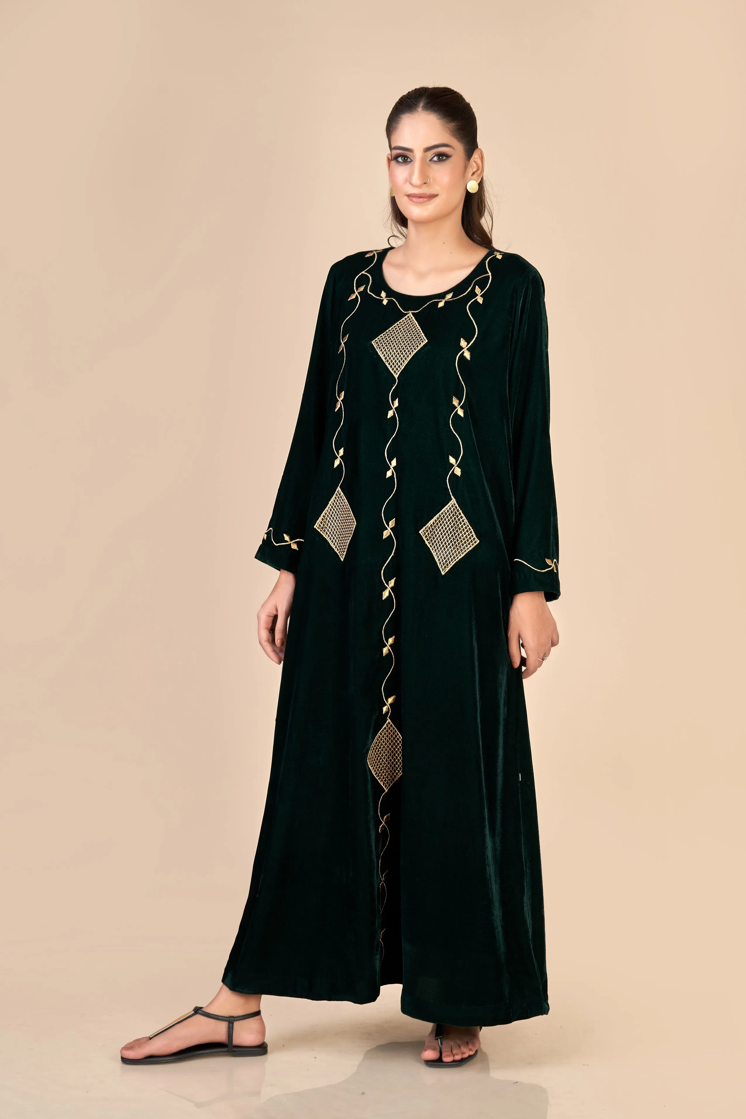 LONG DRESS (EMBROIDERED) W24-F41