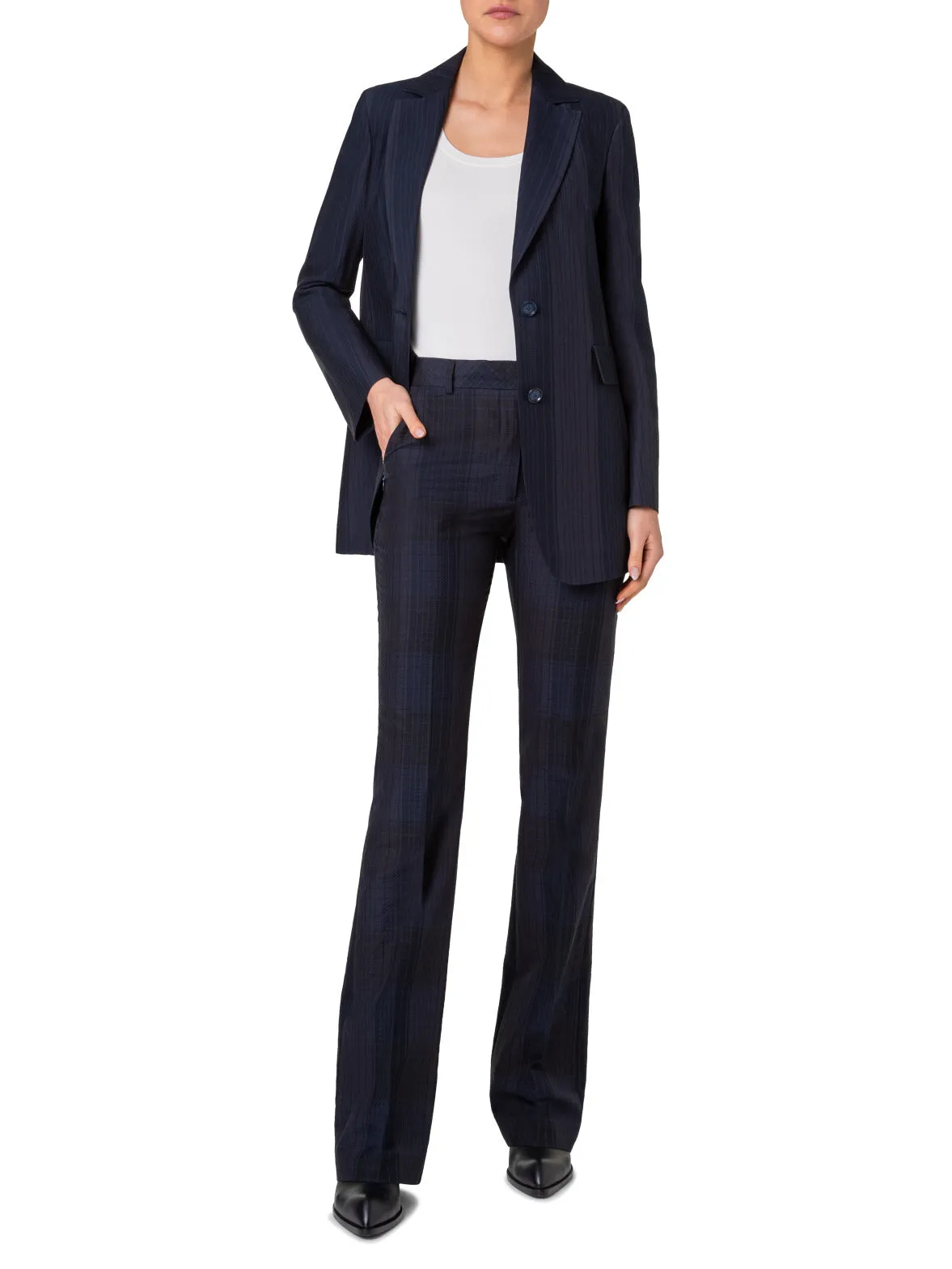 Long Jacket in Silk Cotton Seersucker