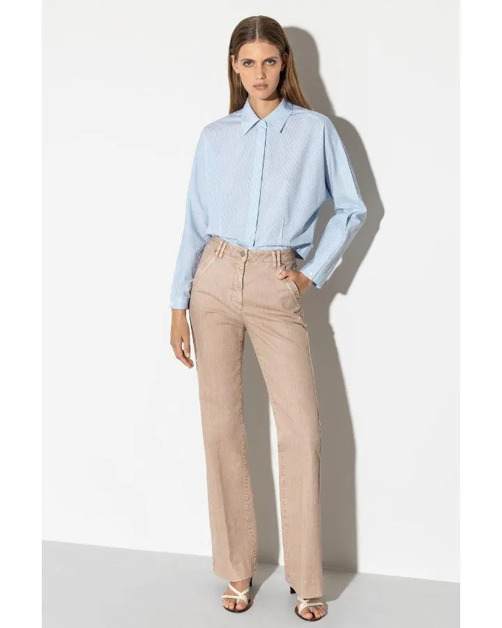 Luisa Cerano Stripe Kimono Box Blouse