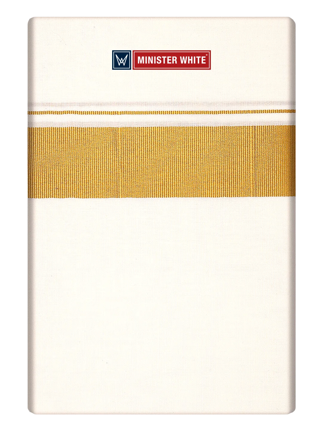 Mens Cotton Cream Double Layered Dhoti with 1/2" Gold Jari Border  -  Omkar