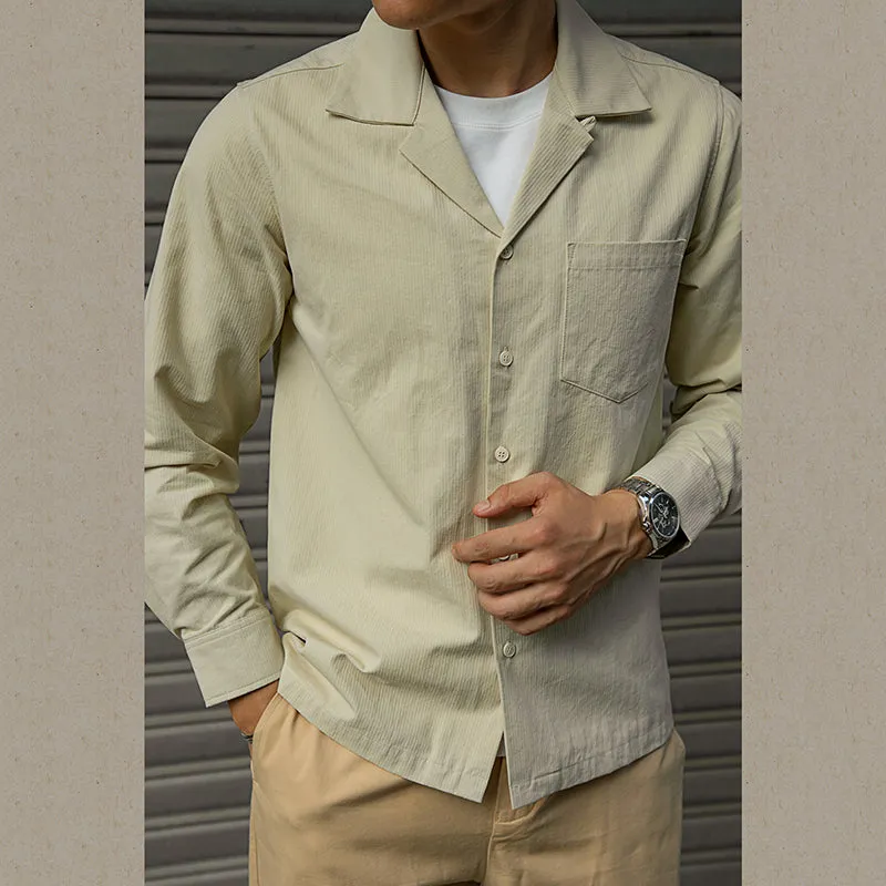 Men's Cuban Collar Wear-resistant Layered Jacket