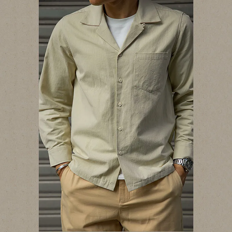 Men's Cuban Collar Wear-resistant Layered Jacket
