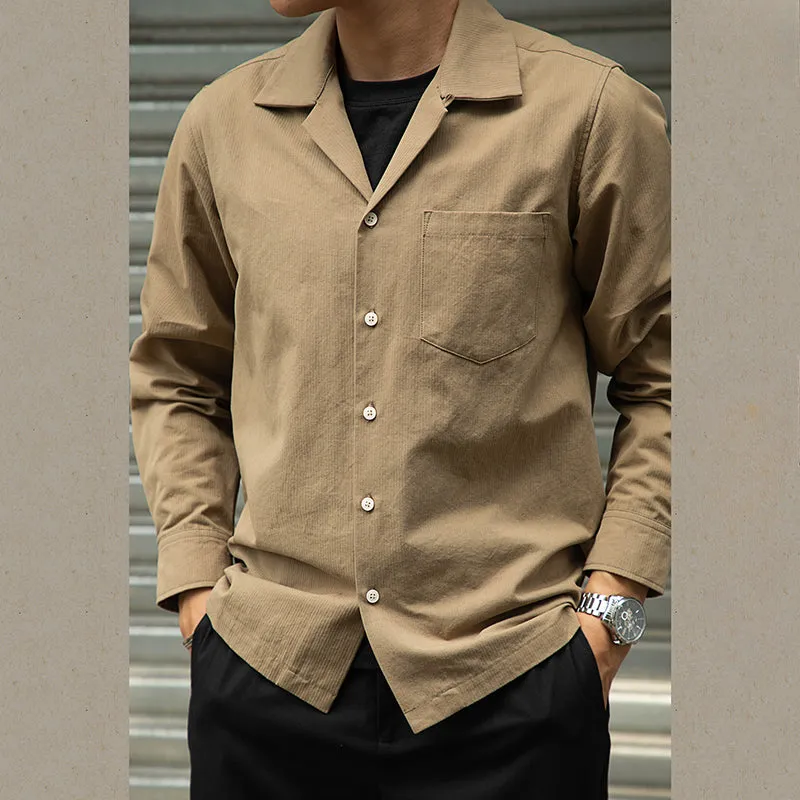 Men's Cuban Collar Wear-resistant Layered Jacket