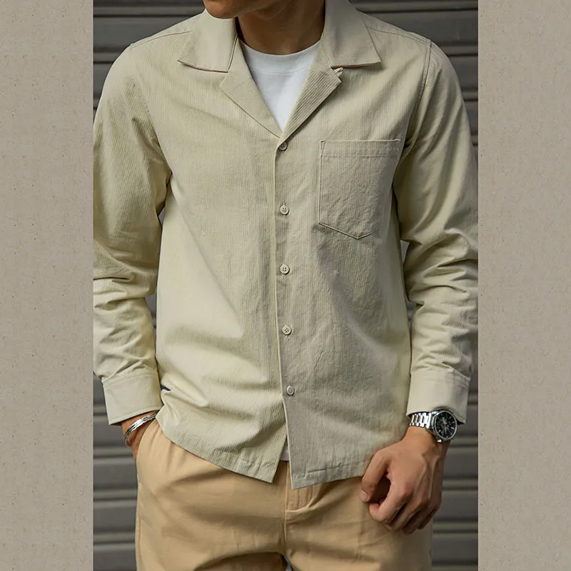 Men's Cuban Collar Wear-resistant Layered Jacket