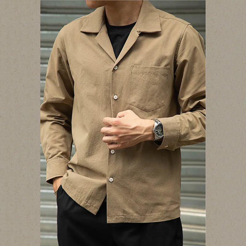 Men's Cuban Collar Wear-resistant Layered Jacket