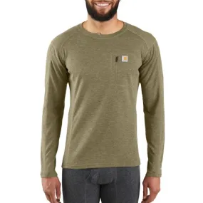 Men's Force Heavyweight Synthetic-wool Blend Base Layer Crewneck Pocket Top