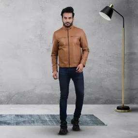 MENS LEATHER JACKET 410142(TAN)