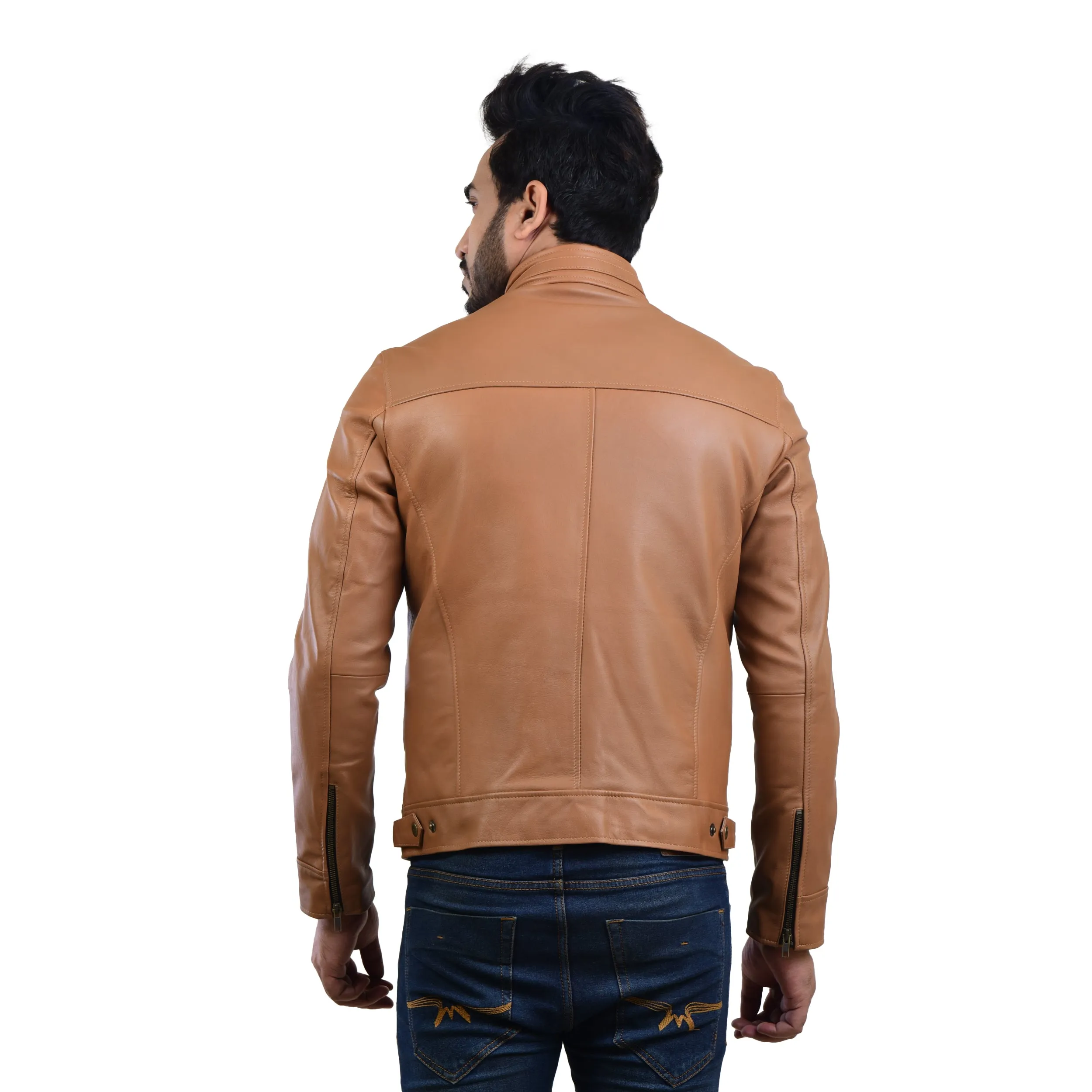 MENS LEATHER JACKET 410142(TAN)