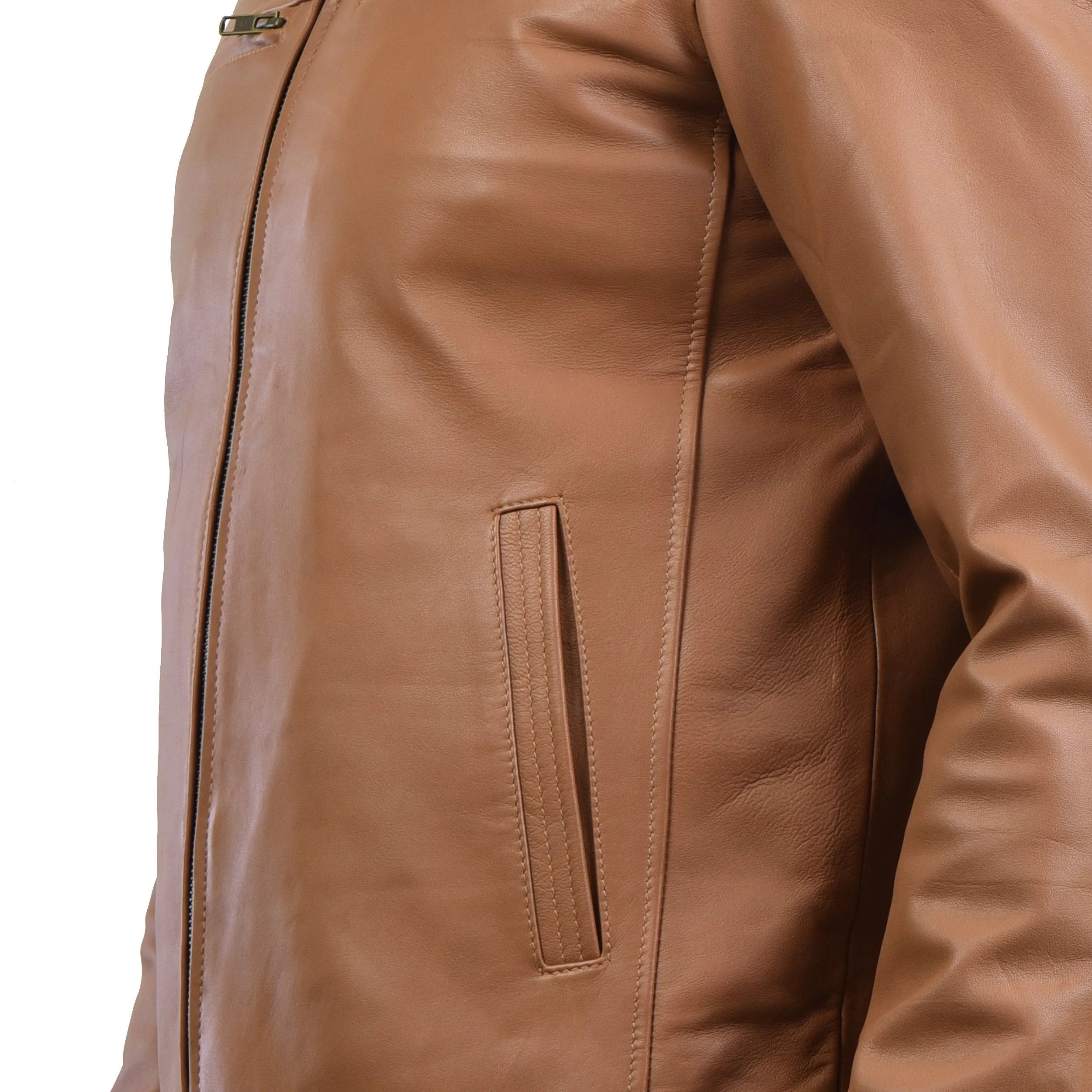 MENS LEATHER JACKET 410142(TAN)