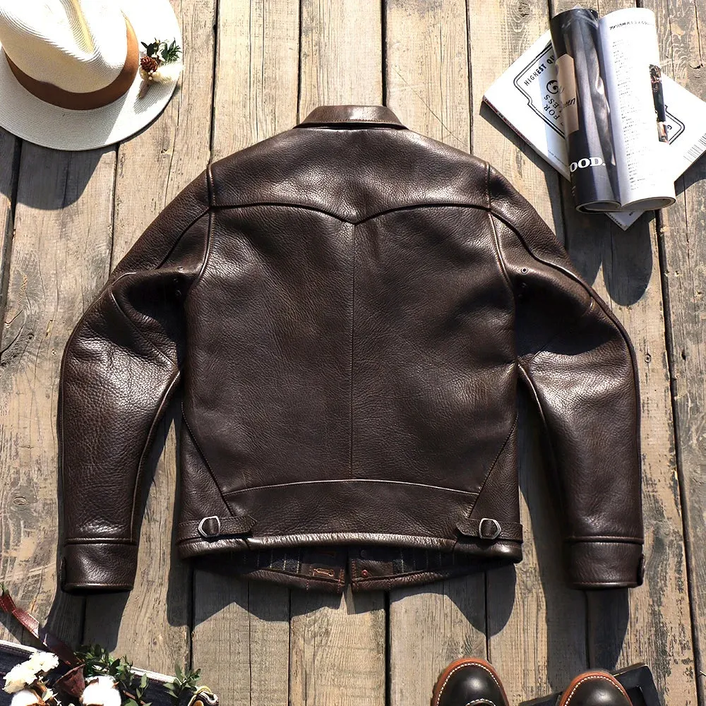 Men's Leather Jacket with 3 Pockets