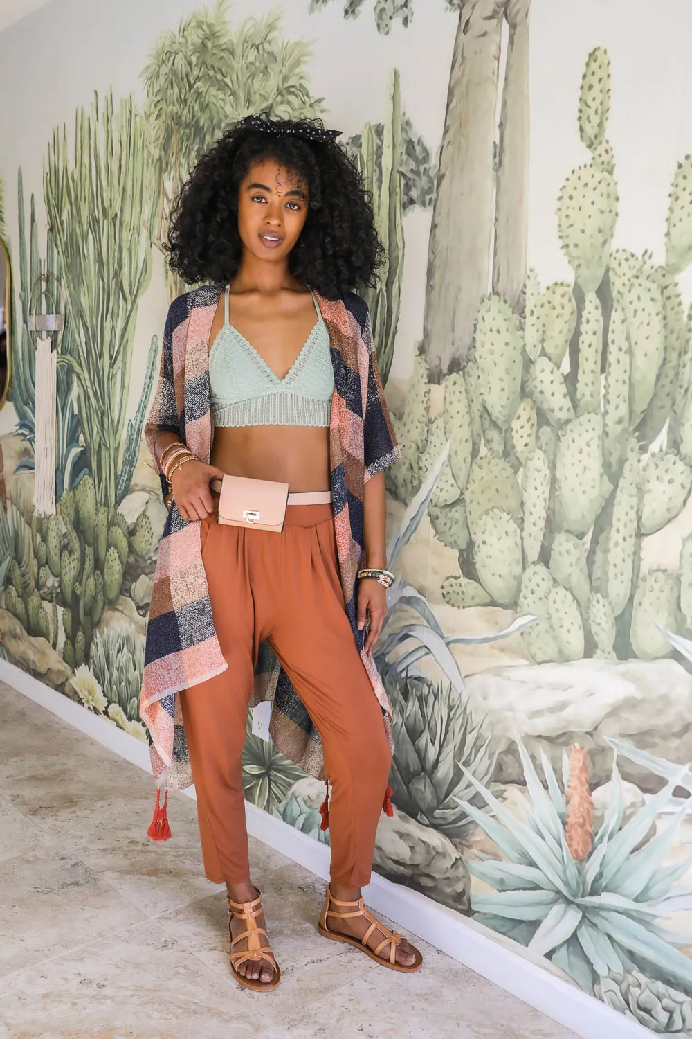 Multi-color Buffalo Checkered Kimono