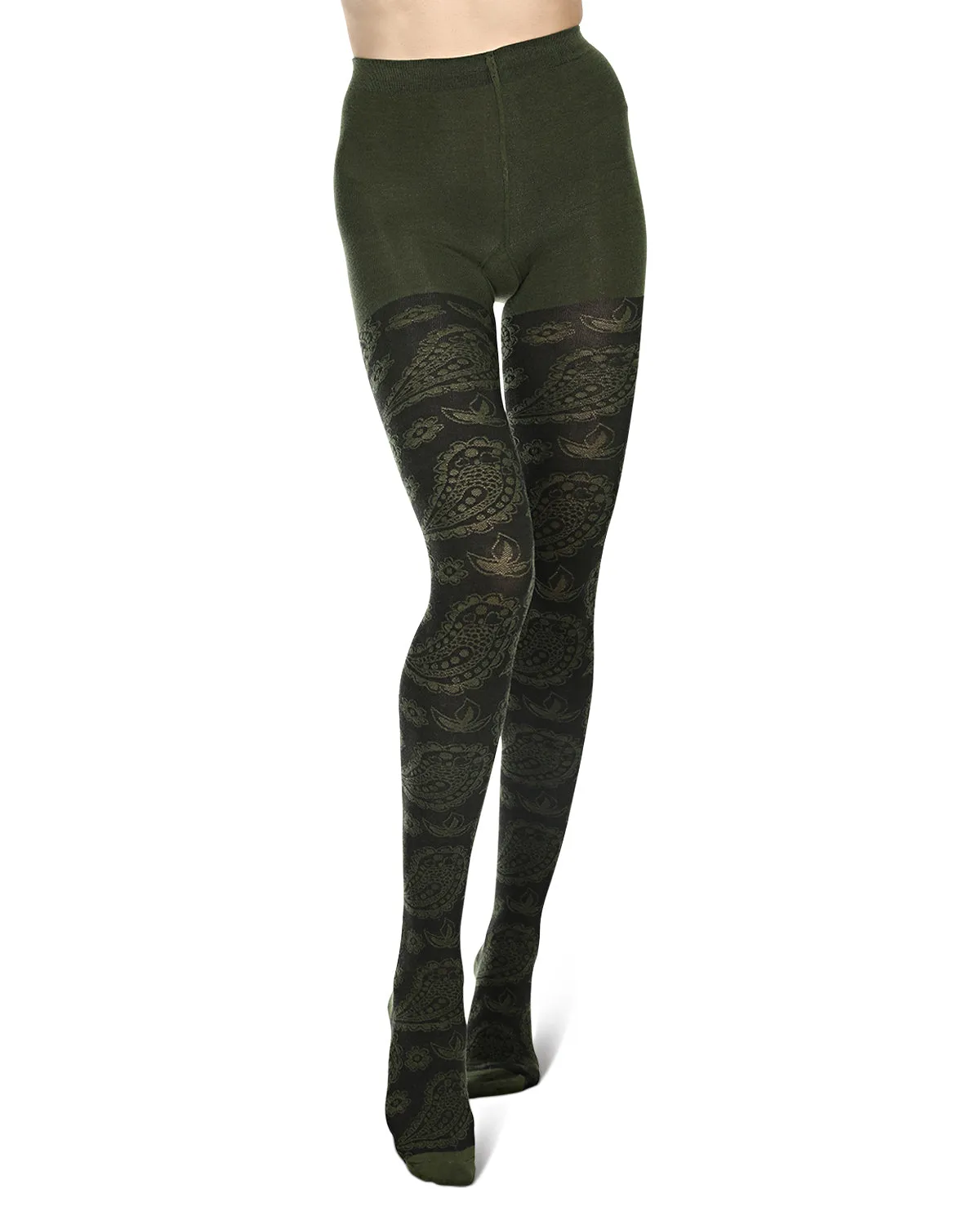 Paisley Patch Cotton Blend Sweater Tights