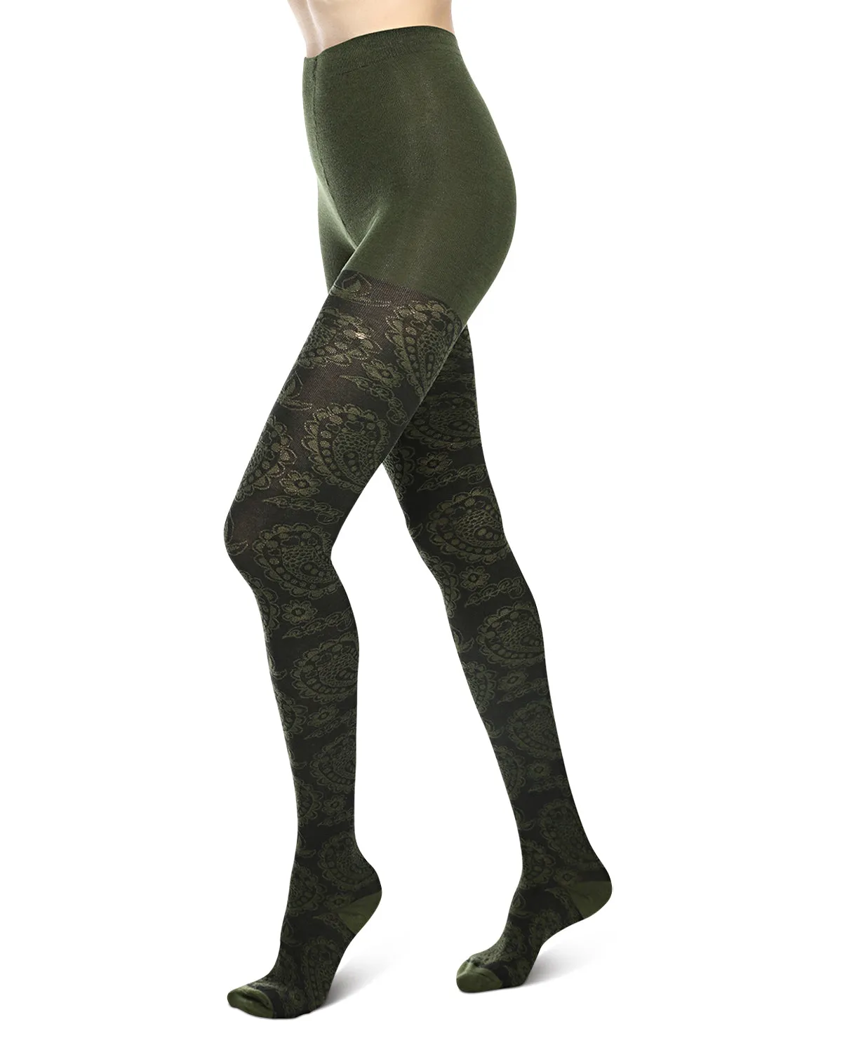Paisley Patch Cotton Blend Sweater Tights