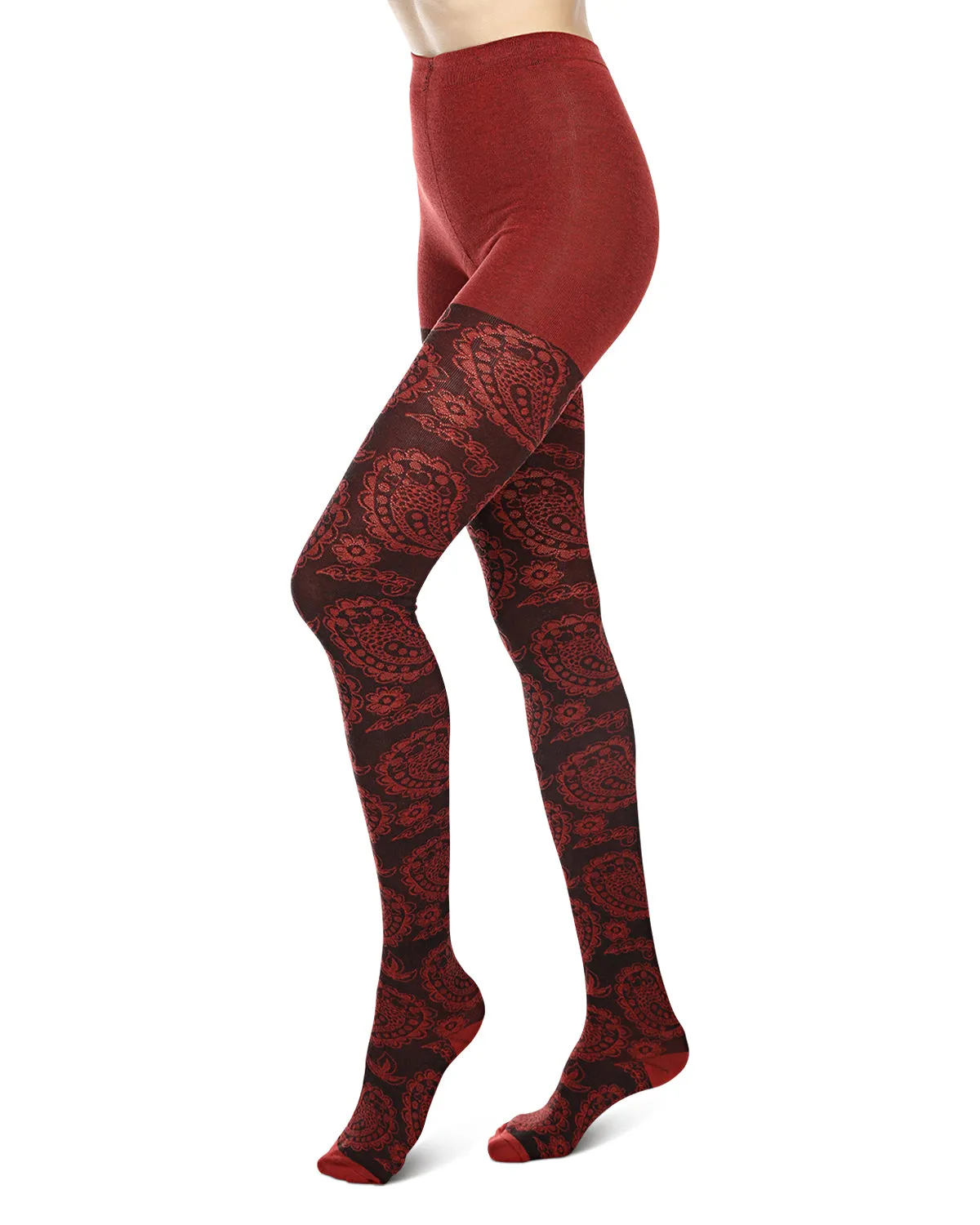Paisley Patch Cotton Blend Sweater Tights