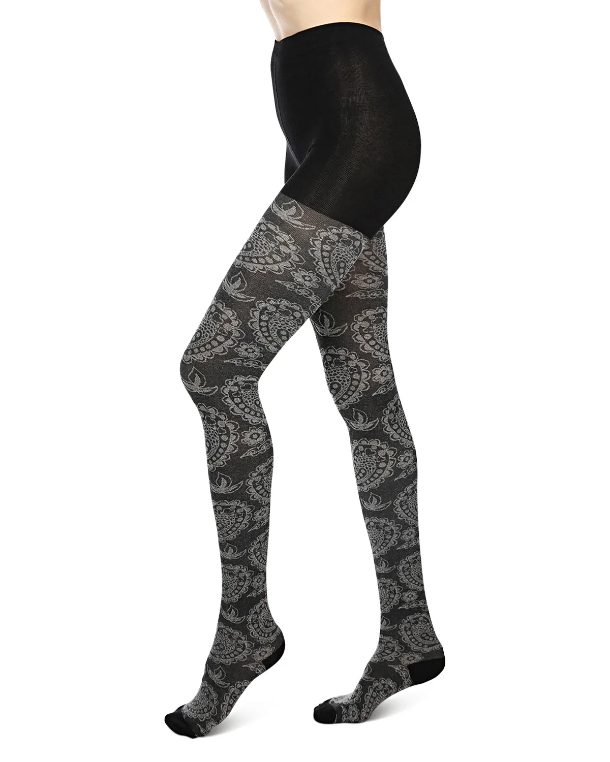 Paisley Patch Cotton Blend Sweater Tights