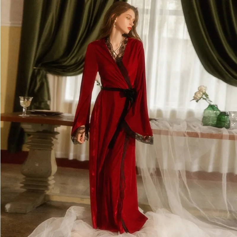 Peignoir Satin Rouge Femme
