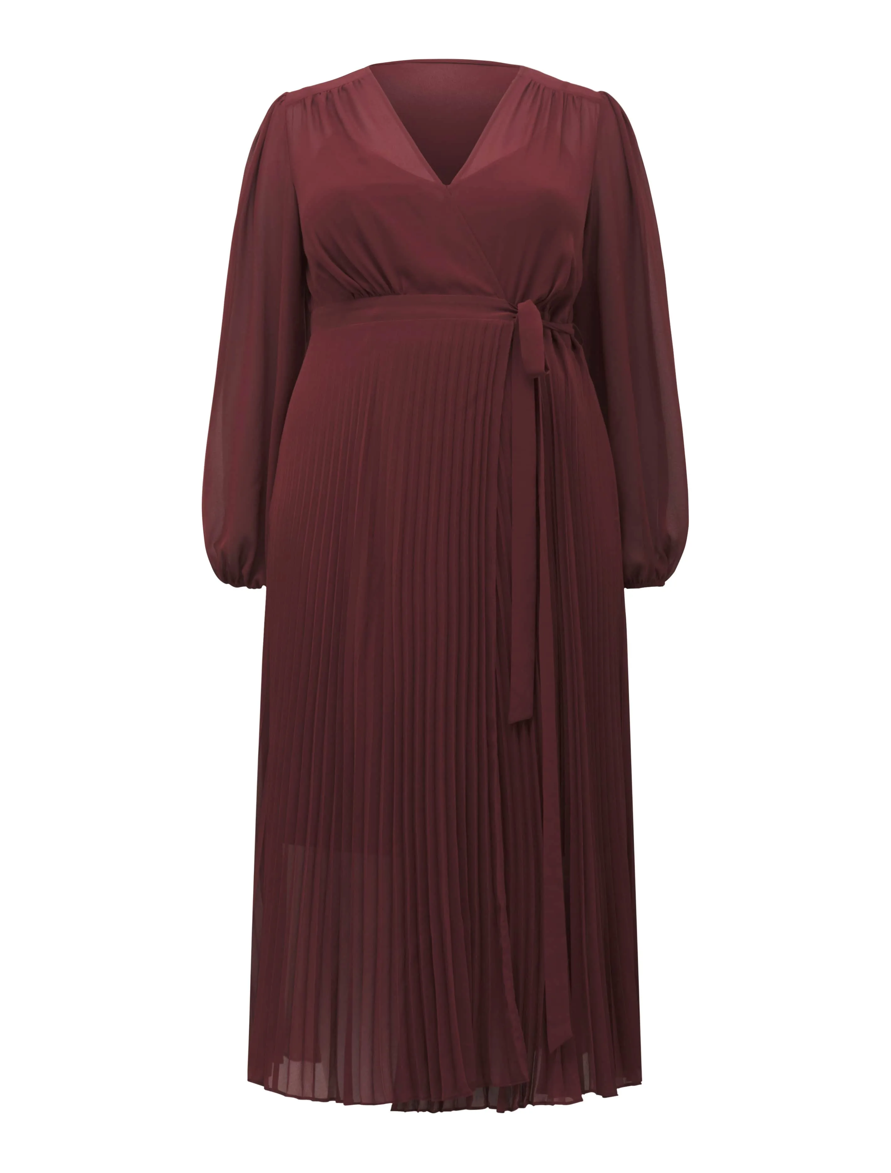 Penelope Curve Pleated Wrap Dress