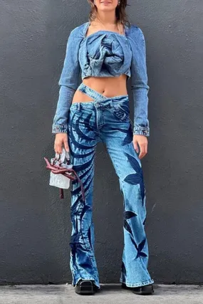 PZ130 Graphic Bootcut Long Pants