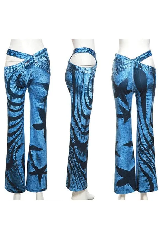 PZ130 Graphic Bootcut Long Pants