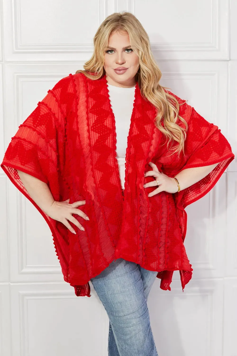 Red Pom Kimono