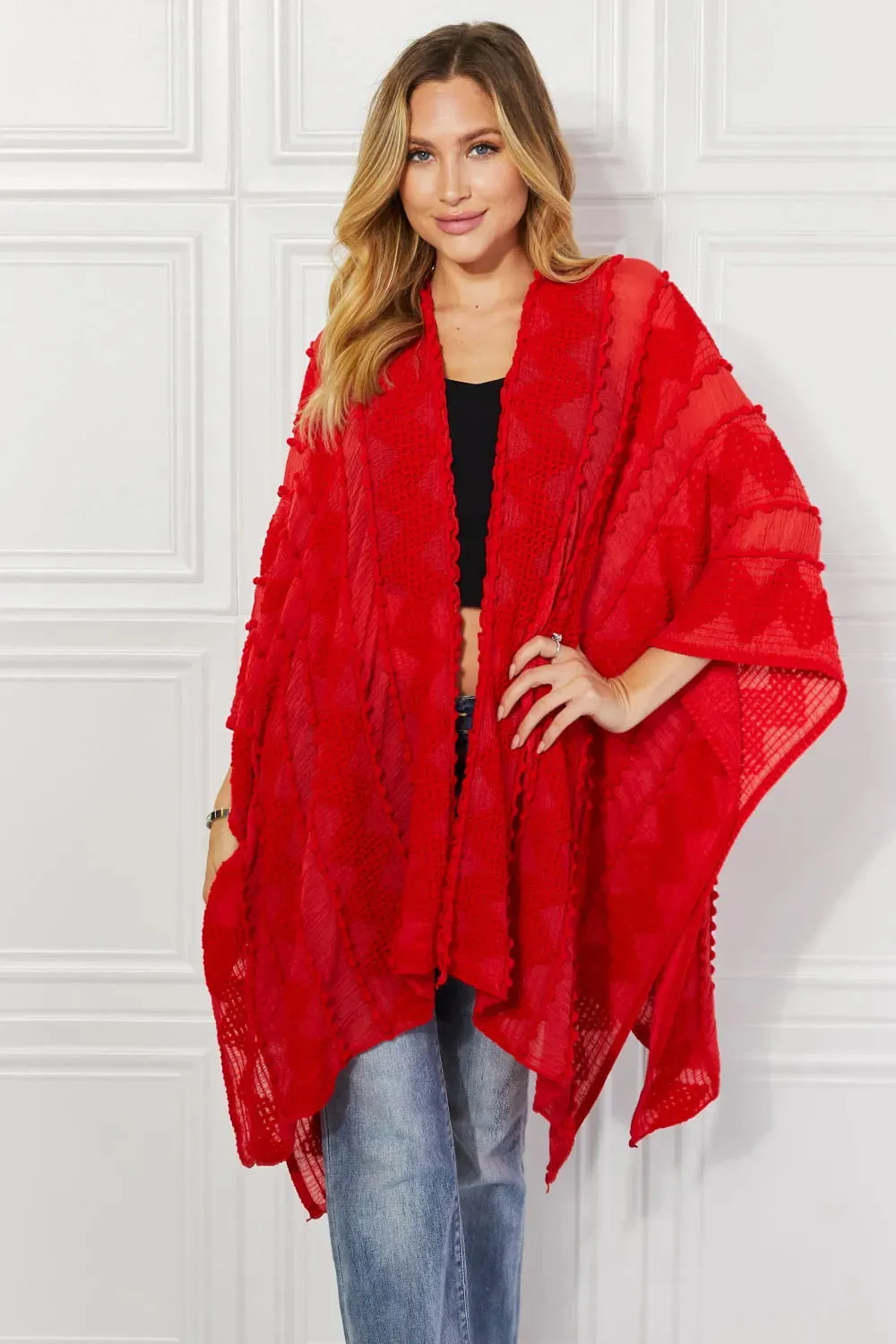 Red Pom Kimono