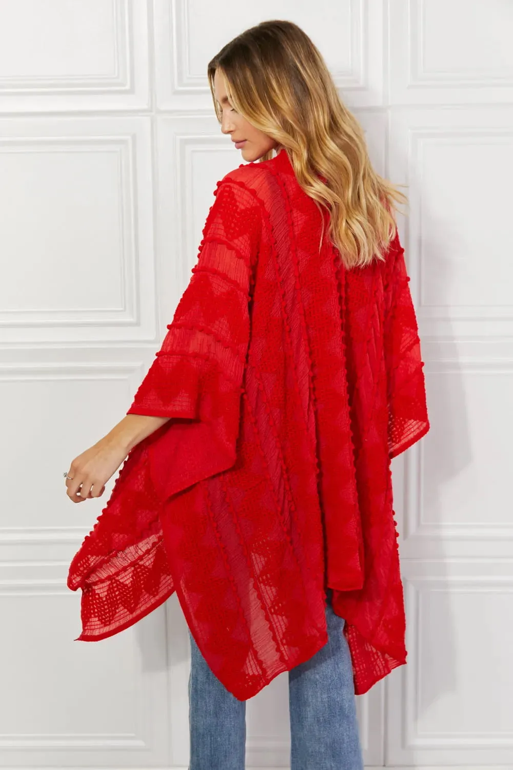 Red Pom Kimono