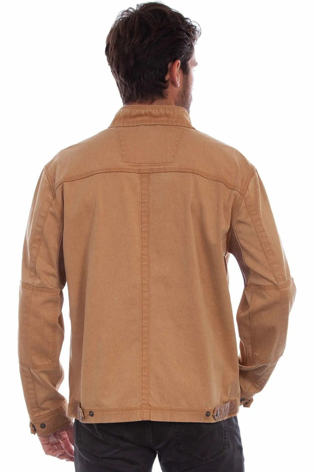 Scully Mens Cafe Racer Tan Leather Leather Jacket