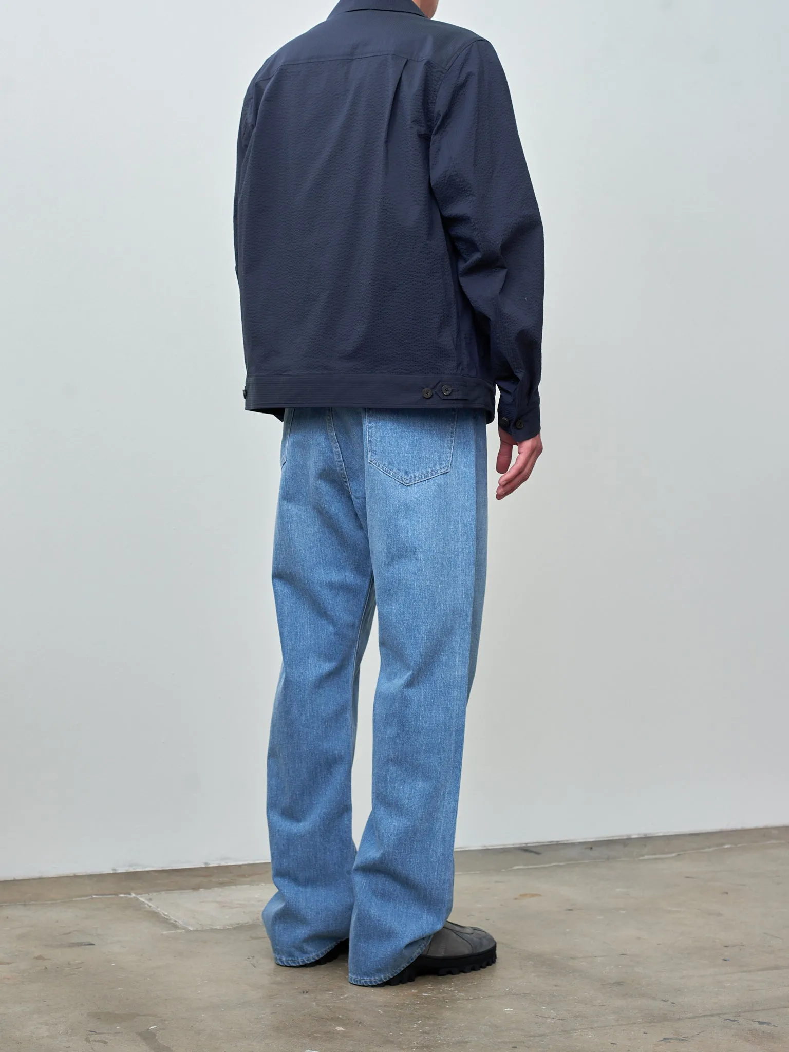 Seersucker Easy Jacket - Dark Navy