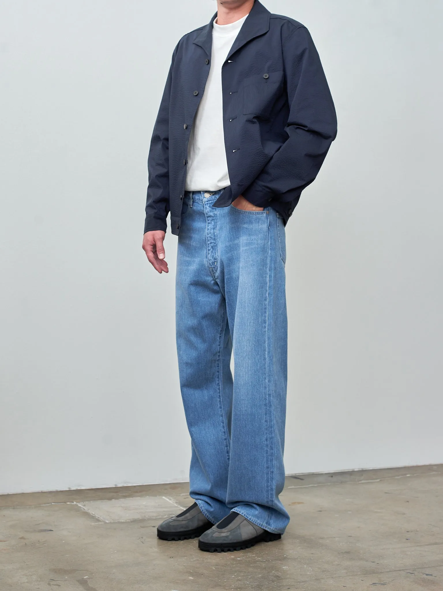 Seersucker Easy Jacket - Dark Navy