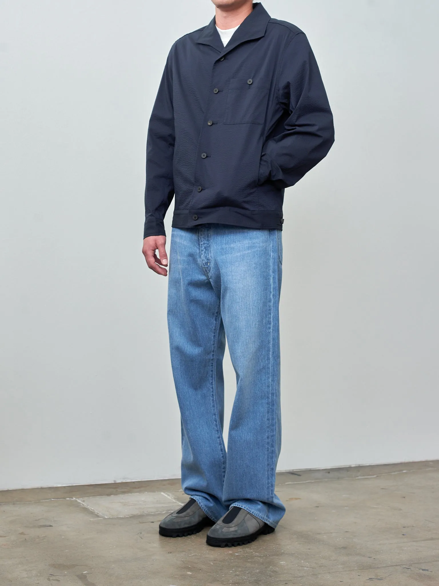 Seersucker Easy Jacket - Dark Navy