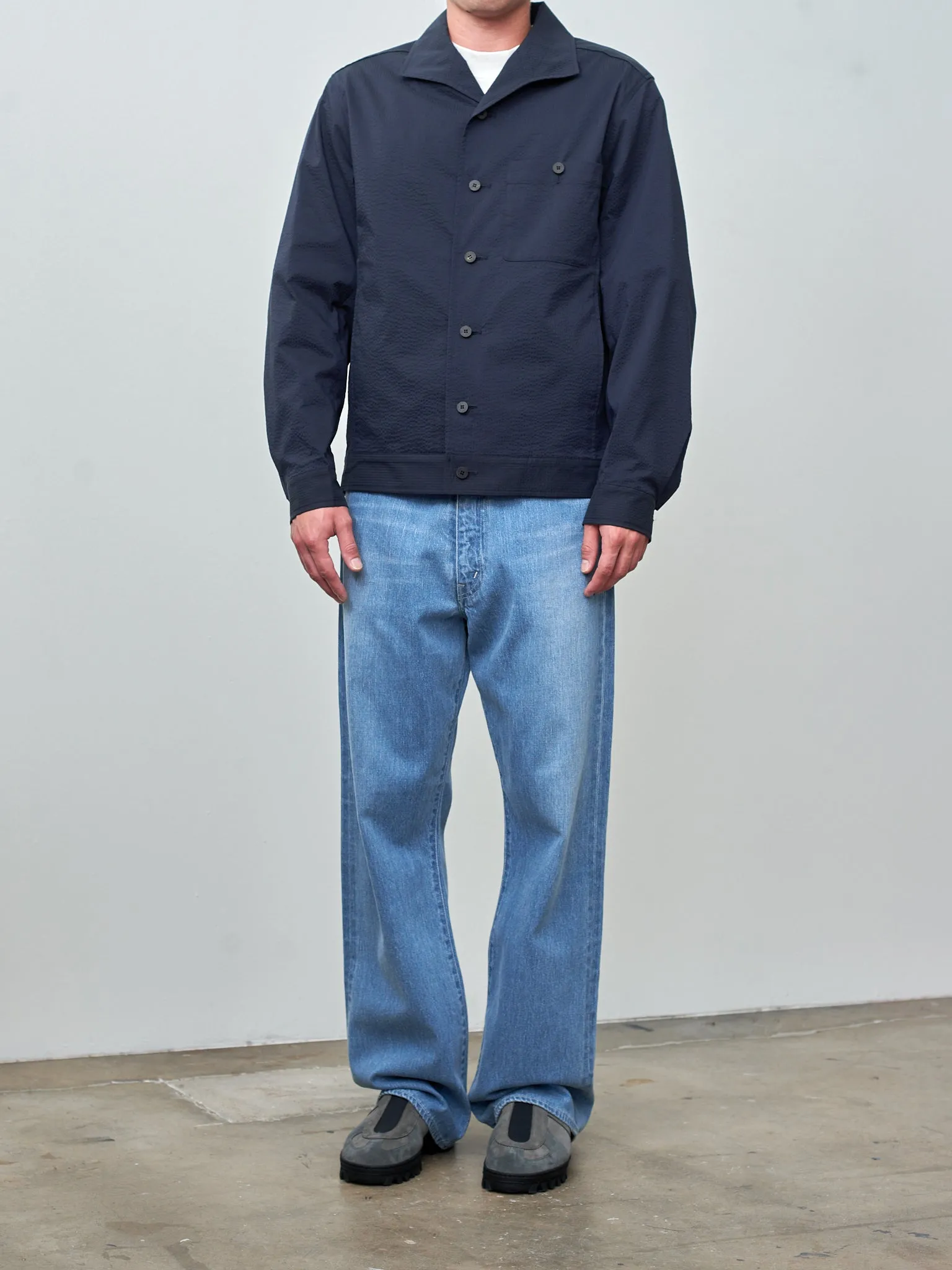 Seersucker Easy Jacket - Dark Navy