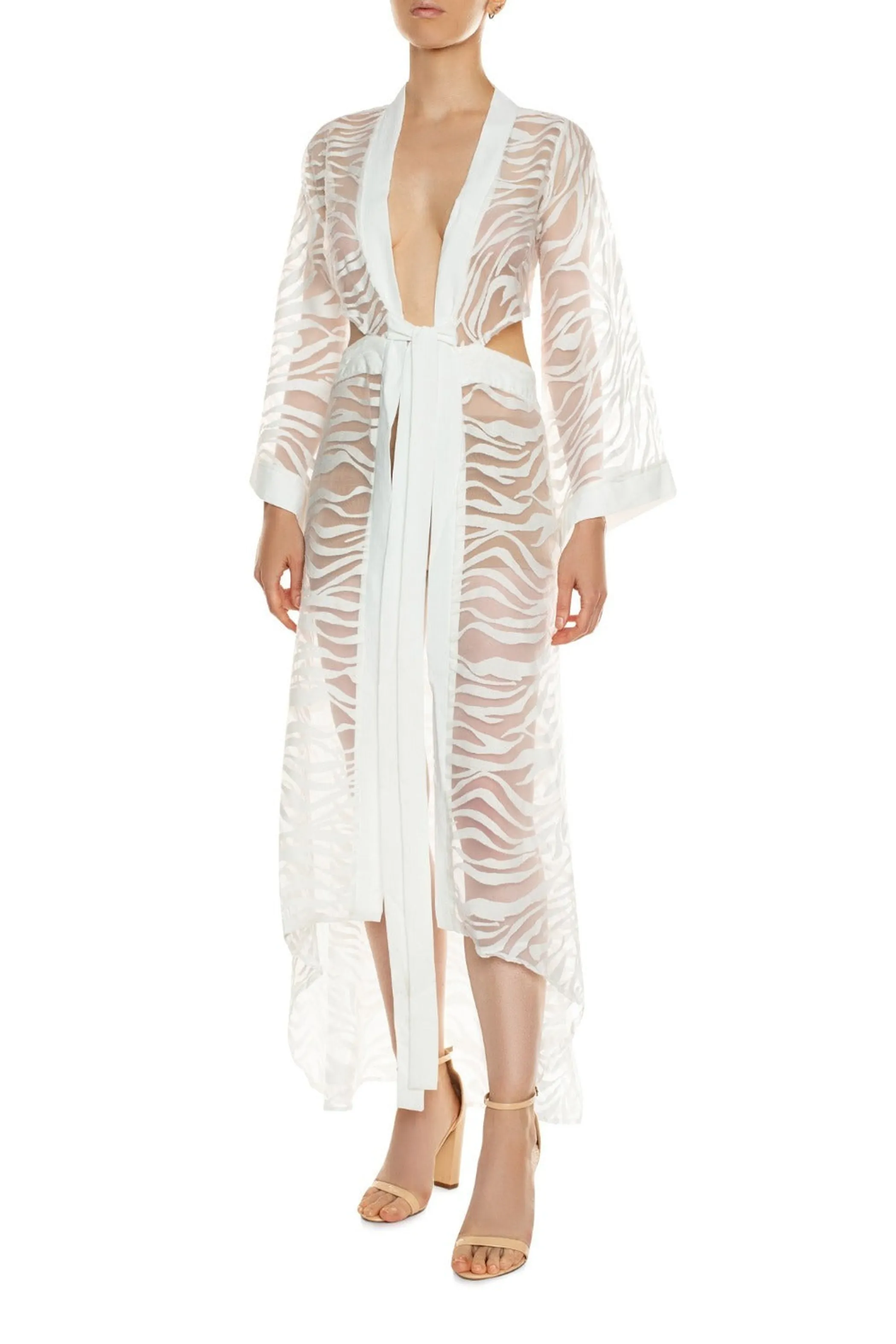 Sevilla White Transparent Kimono Dress