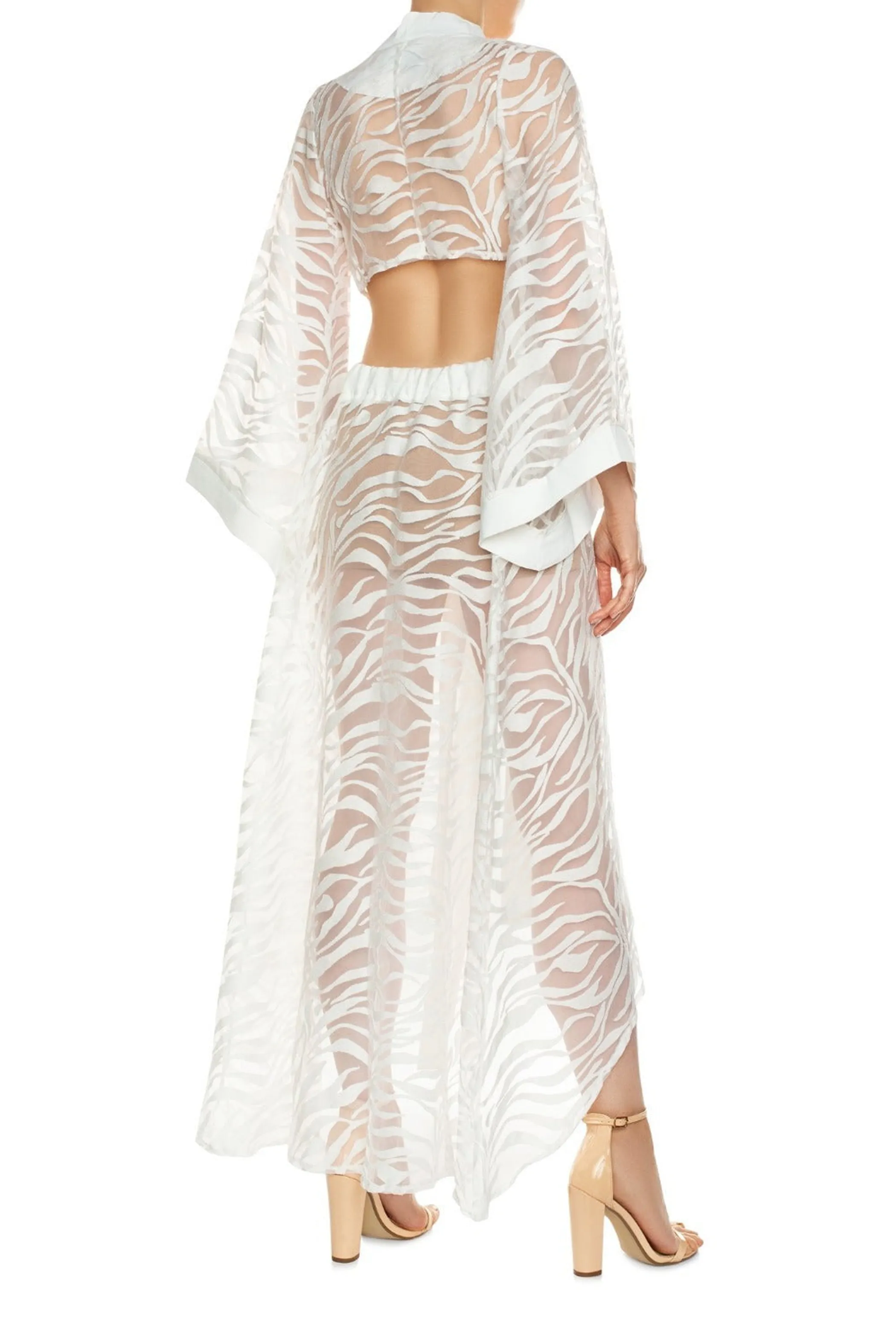 Sevilla White Transparent Kimono Dress