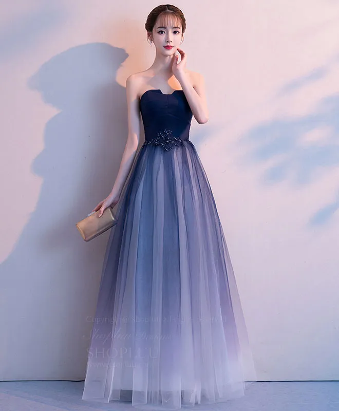 Simple Tulle Long Prom Dress, Tulle Bridesmaid Dress